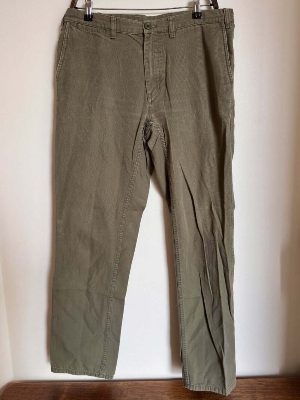 MEN'S PATAGONIA 34X32 OLIVE GREEN PANTS 100% ORGANIC COTTON